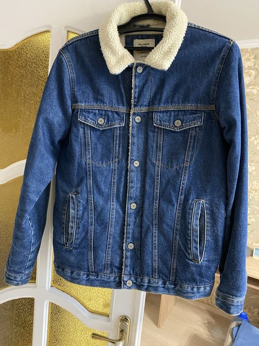 Джинсова куртка Pull&Bear на хутрі (овчина) | Розмір L | Стан ідеальний