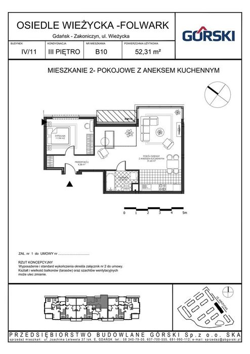 2-pokojowe mieszkanie 52 m² Bezpośrednio - Widok 2