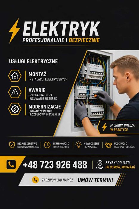 Elektryk Piła i okolice | Awarie | Instalacje | Rozdzielnice | Automatyka