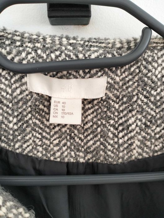 Szary Płaszcz h&m 38-40