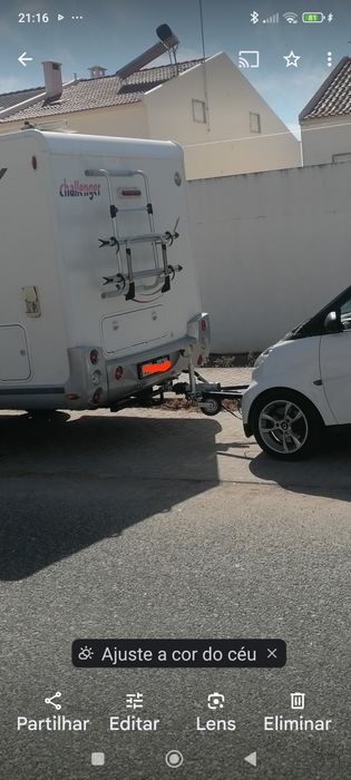 Smart com lança para reboque autocaravana