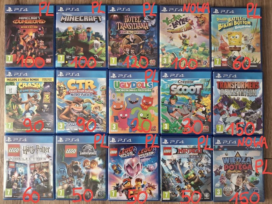Gry PS4 i PS5 dla dzieci Minecraft Lego Crash