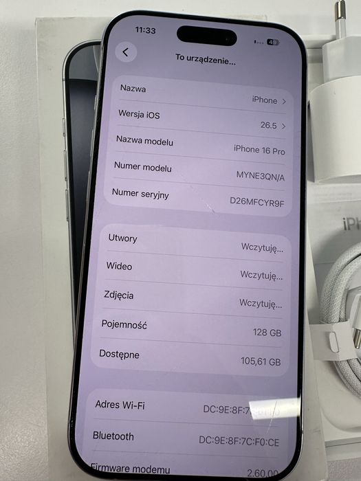 iPhone 16 Pro 128GB Biały