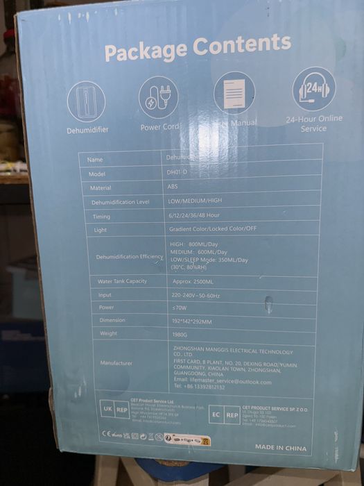 Портативний осушувач повітря. 2500 мл