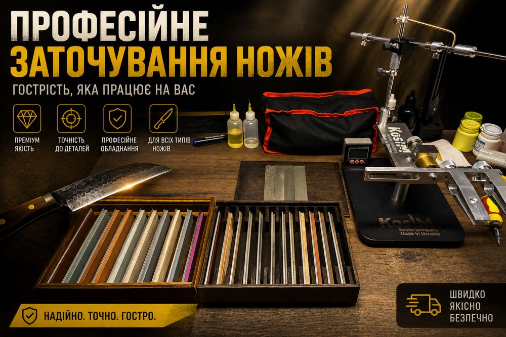 Заточка ножів Чернівці (р-н Гравітону) Професійна ручна Швидко