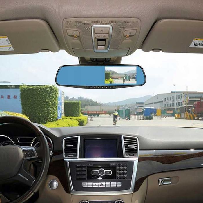 NOWA 2w1 Kamera lusterko + kamerka cofania rejestrator wideo przód tył