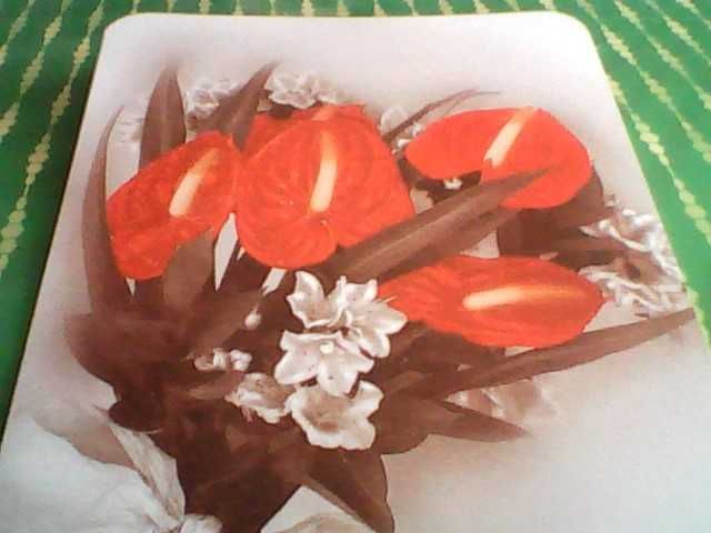 Komplet (nr 3) kartek okolicznościowych z życzeniami (motyw kwiatowy)