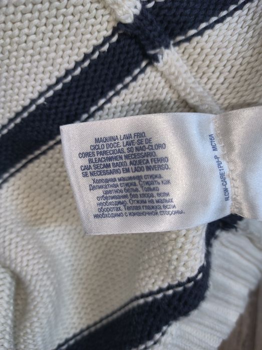 Білий в'язаний 1/3 зіп светер в лінію Polo Ralph Lauren