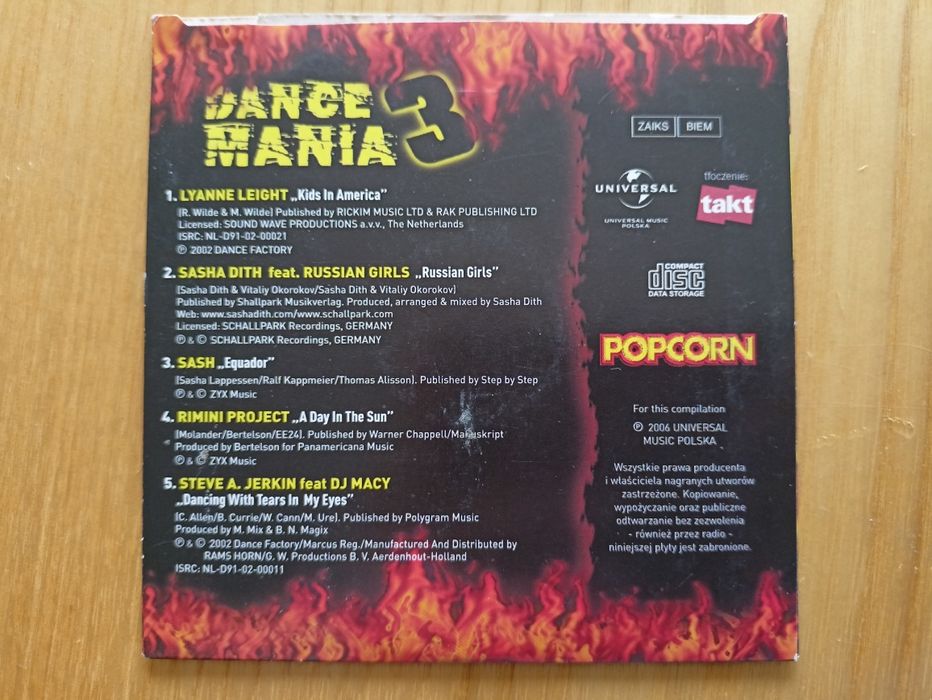 Dance Mania 3 na płycie CD