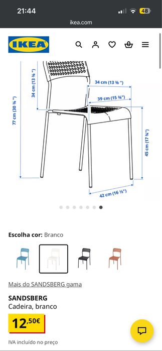 Cadeiras Sandsberg IKEA