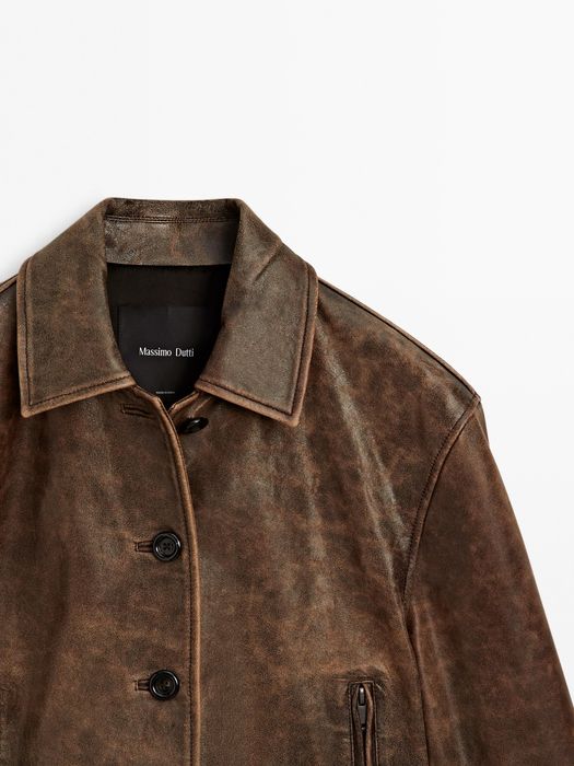 Нова Шкіряна куртка S Massimo dutti
