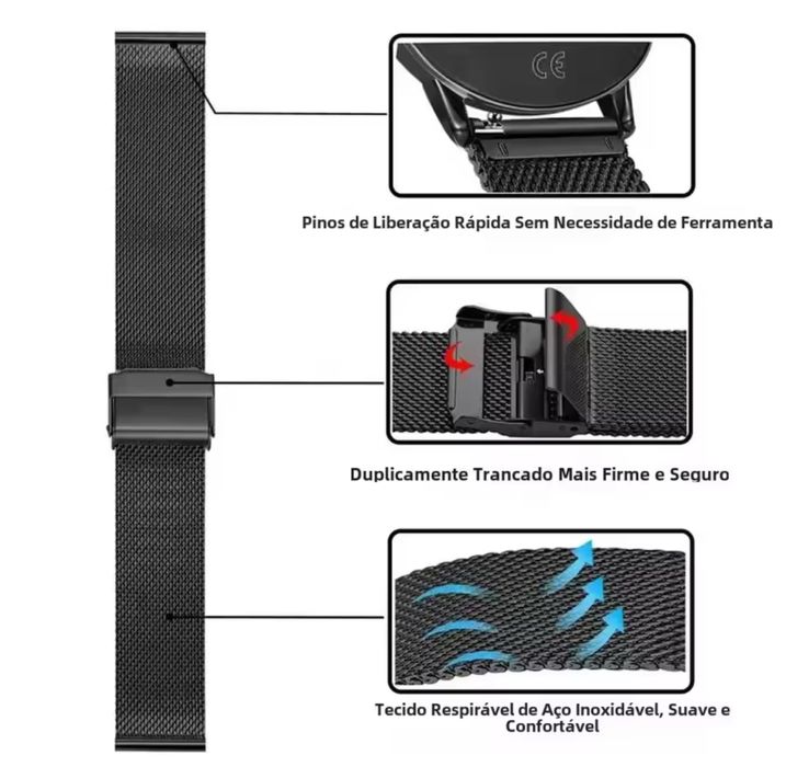 Pulseira de metal xiaomi redmi watch 5 active - preta