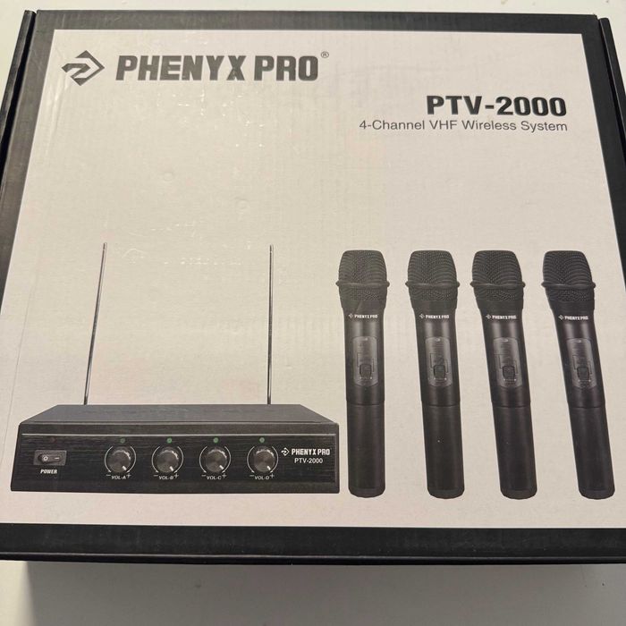 Phenyx Pro PTV-2000 Bezprzewodowy system mikrofonowy, 4-kanały, VHF