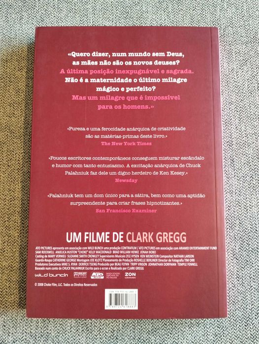 Livro "Choke - Axfixia" de Chuck Palahniuk