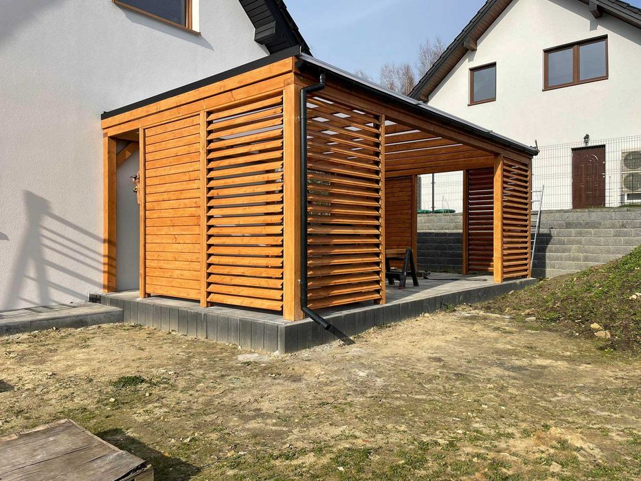 Drewniana pergola, zadaszenie tarasu, wiata, altana PRODUCENT