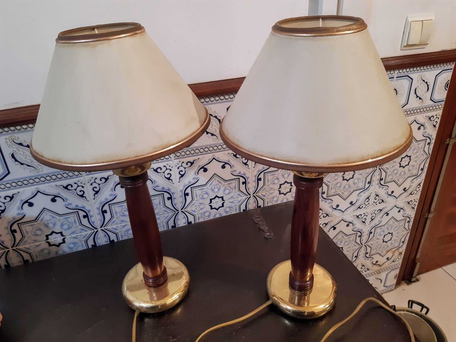 Conjunto 2 candeeiros vintage, bom estado