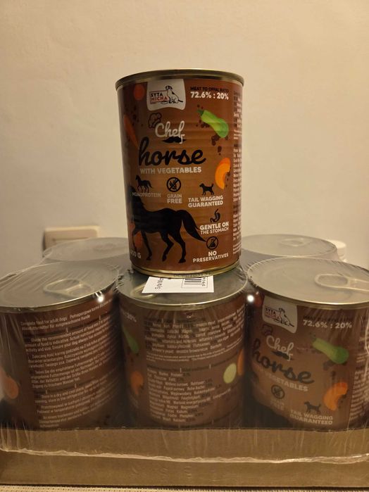 Mokra karma dla psa Syta Micha Adult Konina monobiałkowa pełnoporcjowa 400g x 7