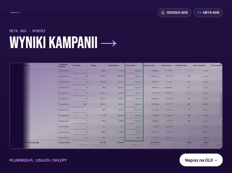 Reklama w internecie / Pozycjonowanie GOOGLE / Reklama Meta Ads