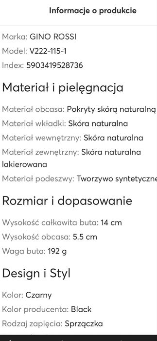 Gino Rossi sandaly na szpilce/czarne 39