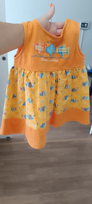 Orange children's dress, used for 6 months