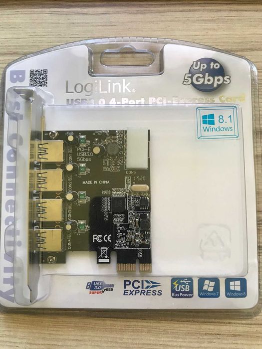LogiLink kontroler PCI-E 4x USB 3.0 karta sieciowa