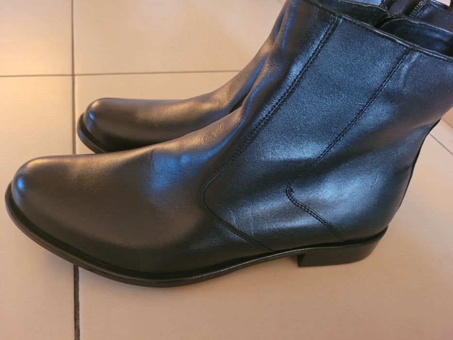 Buty zimowe męskie roz 43 wzór 2134 skórzane czarne