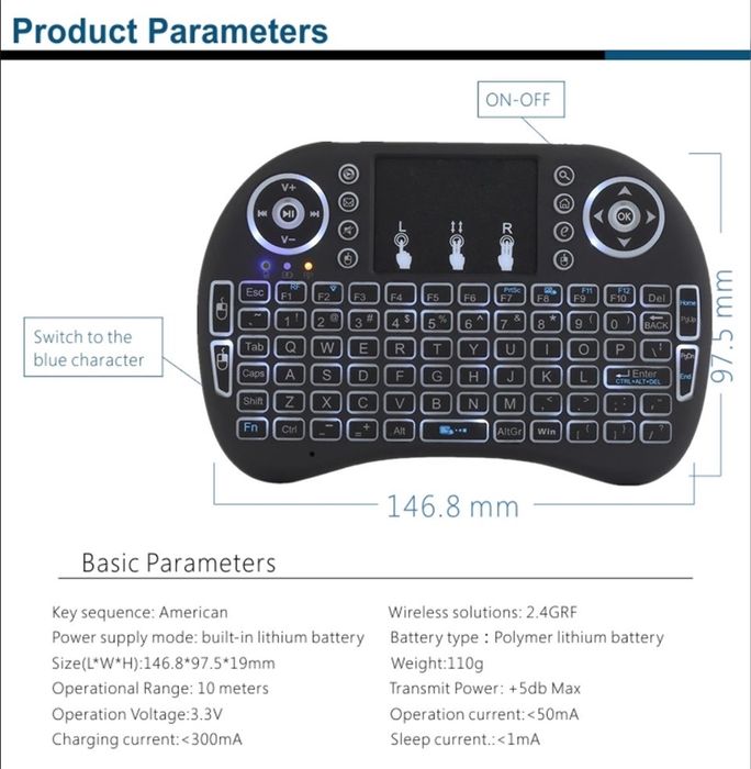 Teclado luminoso para qualquer sistema operativo.