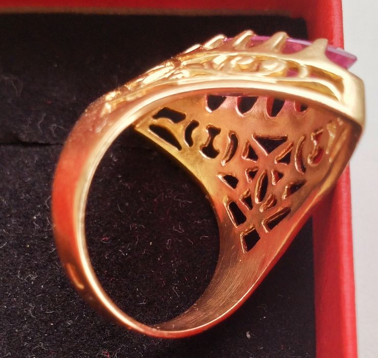 Кольцо СССР, маркиз золото 583 пробы, вставка рубин