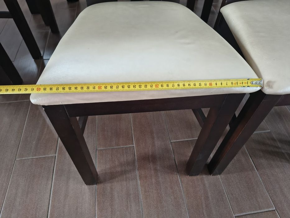 Stół 90x180(260) i 8 krzeseł brąz