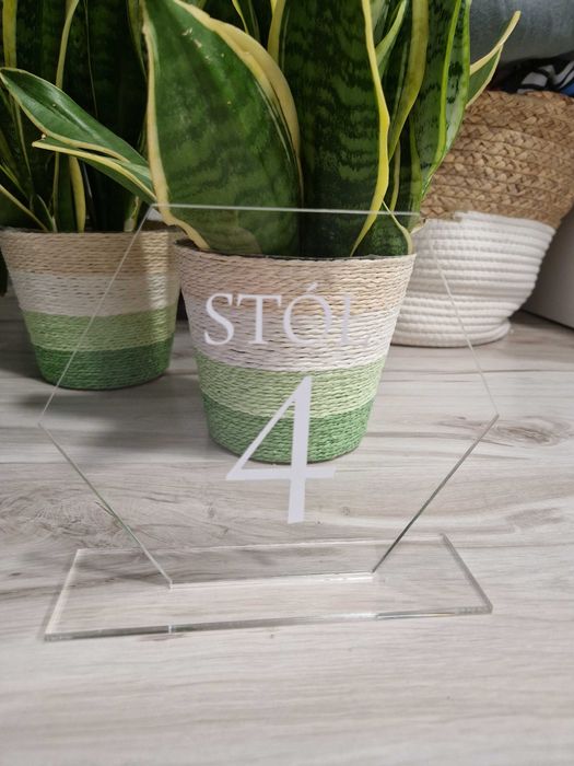 Numerki na stół ślub wesele 1-4 pleksi