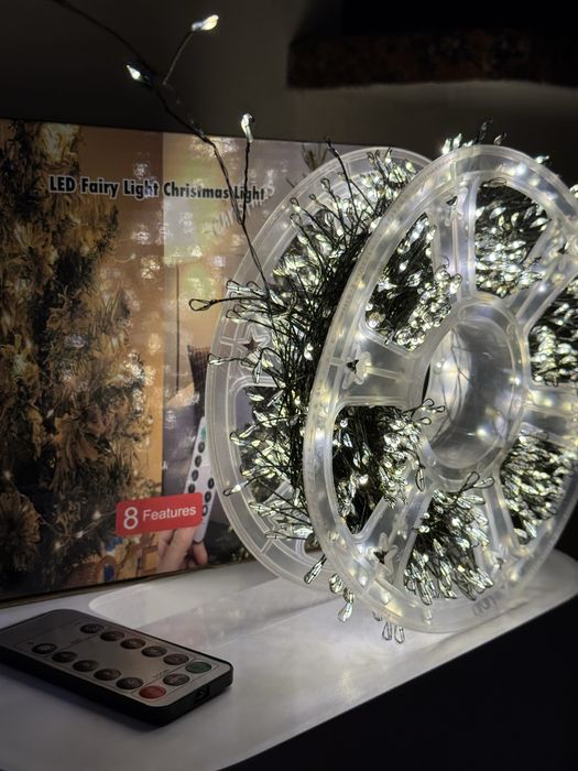 Гірлянда мішура, хвойна лапа USB, роса , з пультом