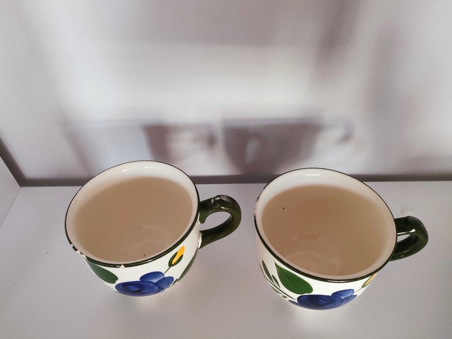 Ceramiczne filiżanki Villeroy & Boch ręcznie malowane