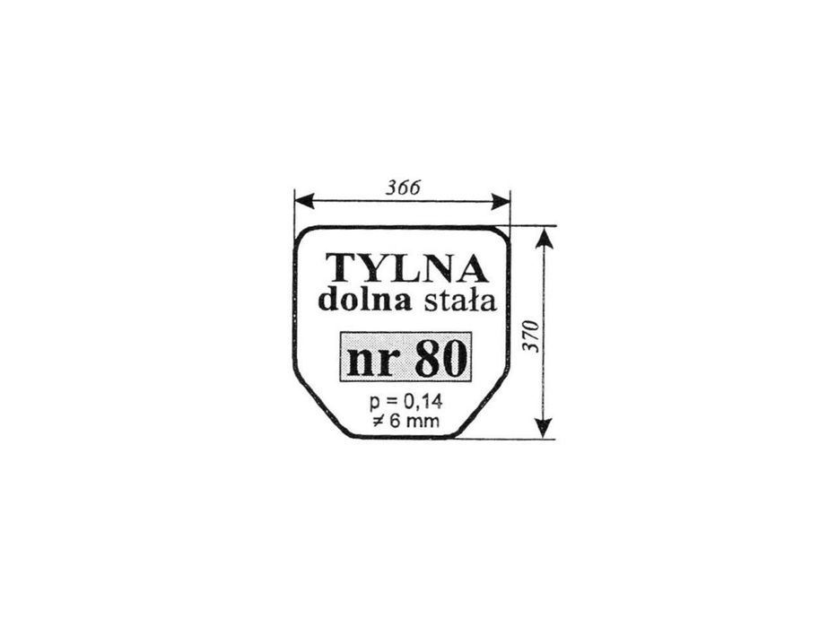 szyba tylna dolna stała mf-255 80
