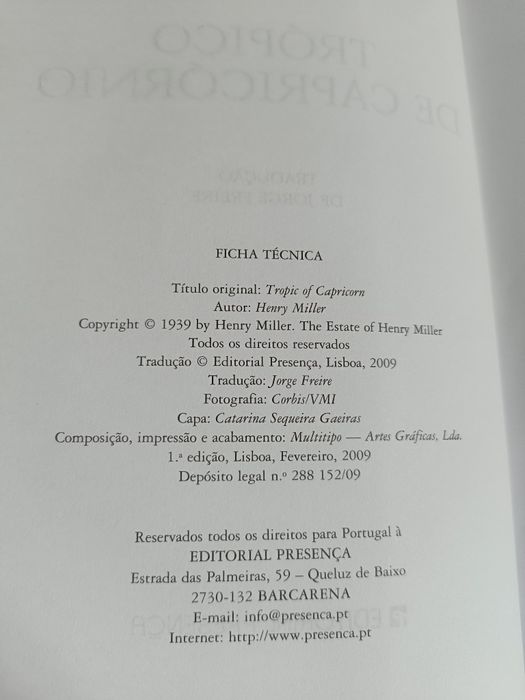 Trópico de Capricórnio de Henry Miller