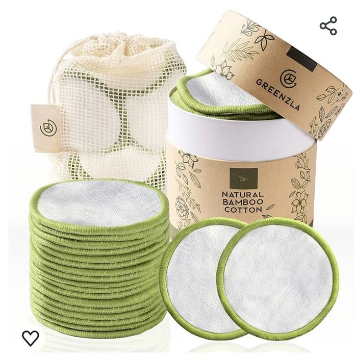 Waciki do demakijażu (20 sztuk) z workiem na pranie i okrągłym pudełki