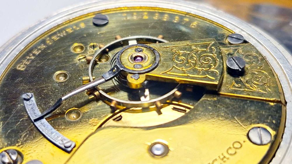 Kieszonkowy ELGIN U.S.A. - Lite srebro Sterling 925 UNIKAT