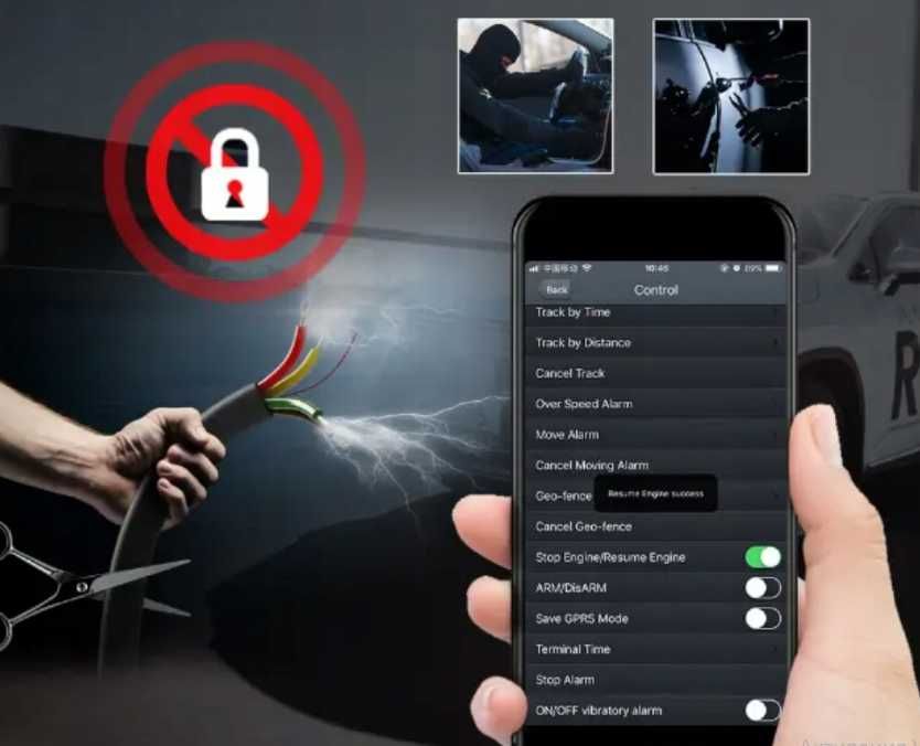 Samochodowy lokalizator GPS TK303 wodoodporny z pilotem zdalne ttst913