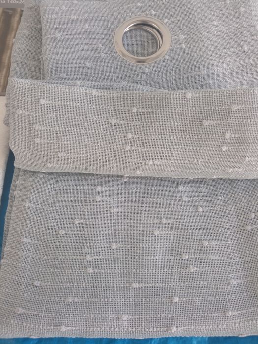 Conjunto de 3 cortinados - 2 branco+1 cinza clarinho