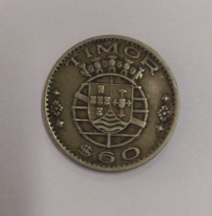 Moeda 1 tanga 1947 escudo  Índia Macau 10 avos 1993  pataca Timor