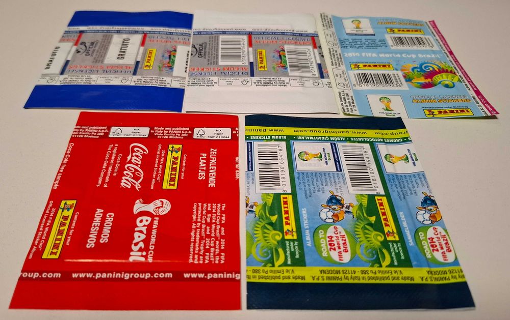 Lote de 20 saquetas de cromos fechadas Panini Europeus / Mundiais