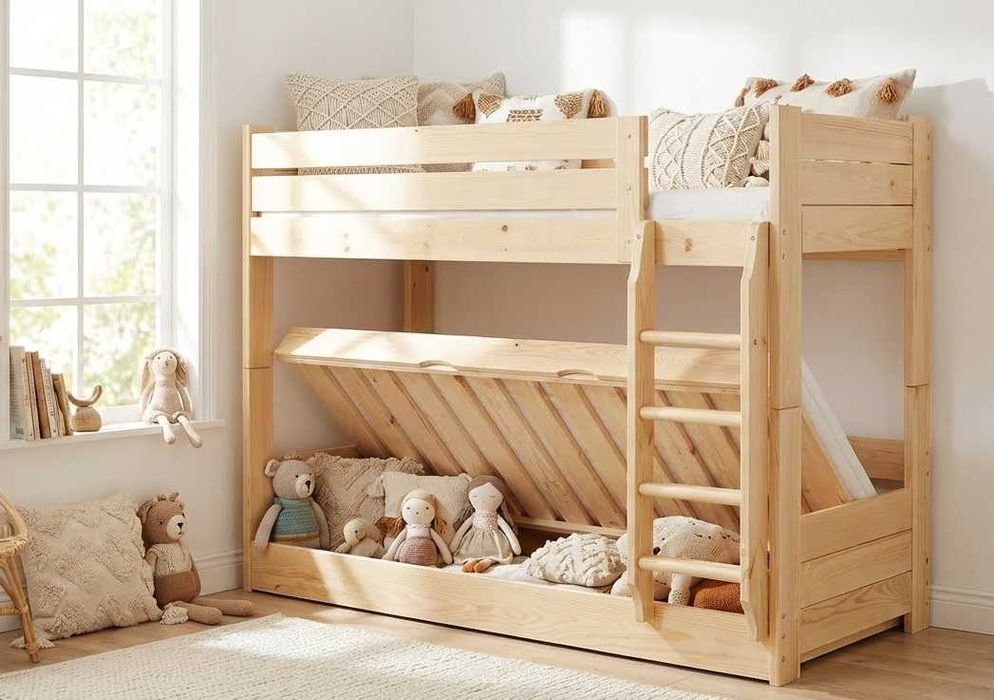 łóżko piętrowe EVER 90x200 otwierane z pojemnikiem 120 kg