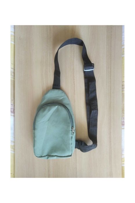 Сумка нагрудна, текстильна, олива, 27 х 3 х 30, 1 відділення