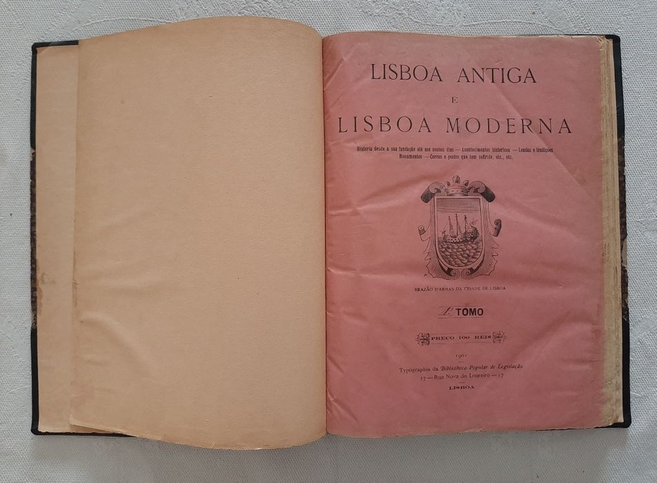 Lisboa antiga e Lisboa moderna p/ Angelina Vidal 3 Vol. 1901/1903 Raro
