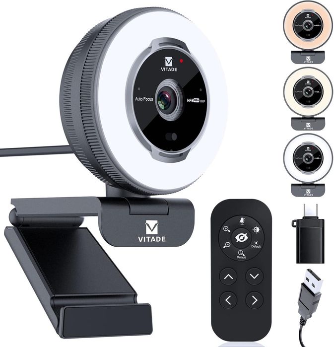 Stream kamera 1080p/60fps, mikrofon, ring-light, zoom, pilot, okazja