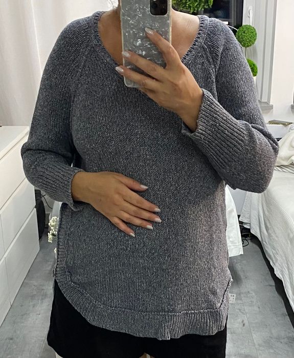 Sweterek sweter gołębi kolor szaro Niebieski L-XL