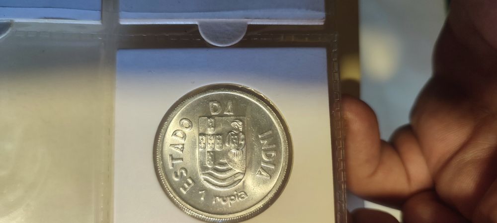 Moeda 1 Rúpia 1935 Prata - Índia Portuguesa - Estado Soberba / FDC (Brilho de Banca)