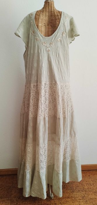 Vestido Natura Bordado