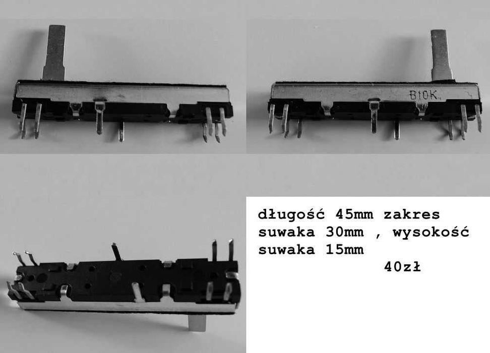 Potencjometr suwakowy 45mm do keyboardów pianin Casio Roland Korg