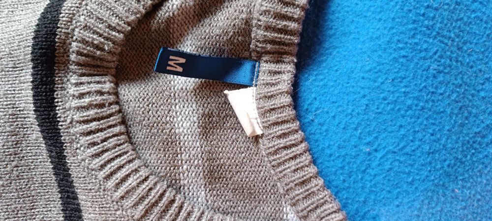 Sweter meski szary w pasy hm M