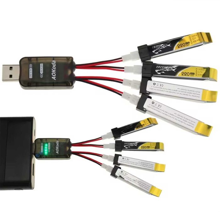 Плата зарядки 1s на 4 або 6 портів 4.35V, 0.2/0.6A USB AOKoda PH2.0